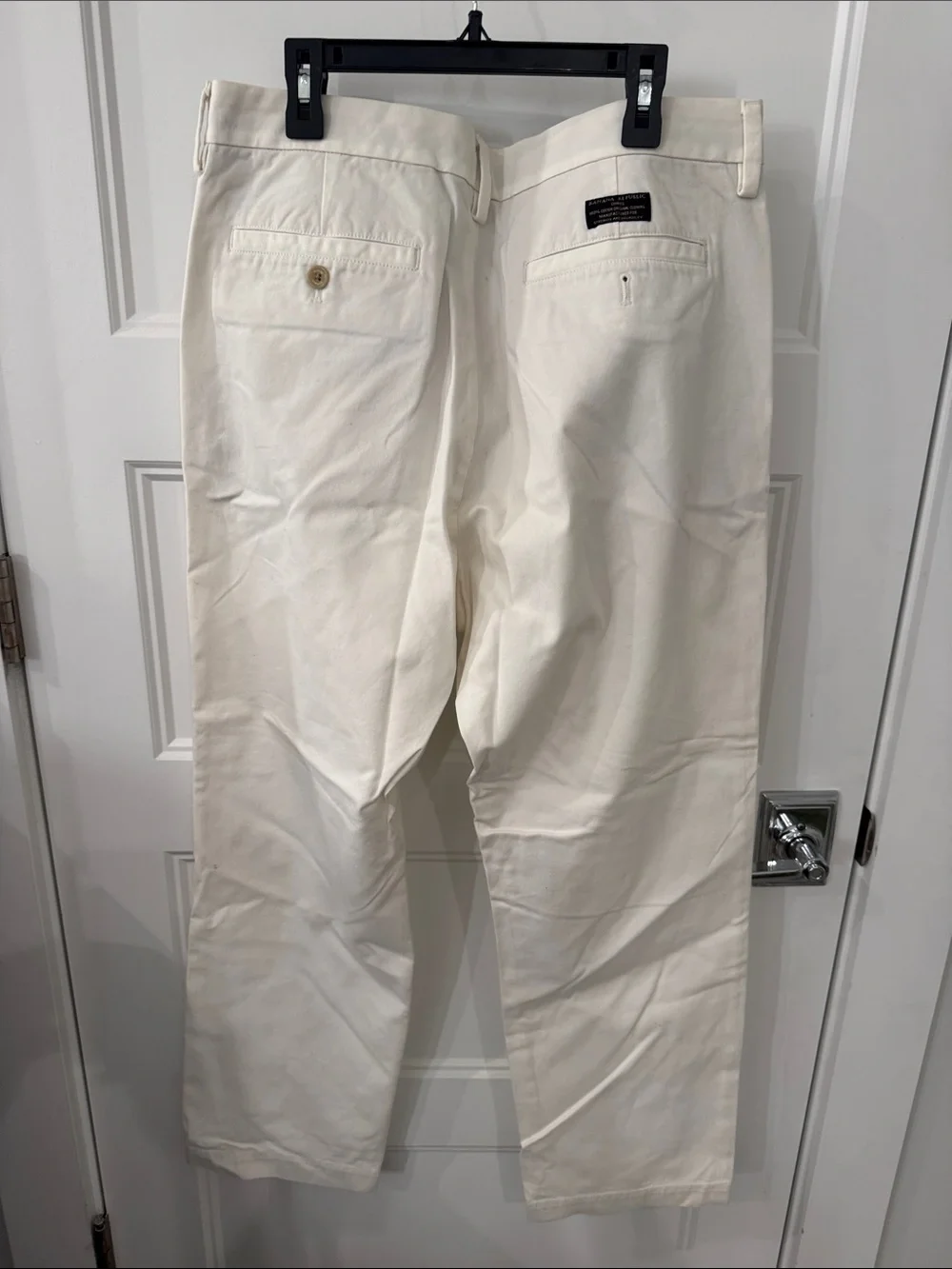 Banana Republic Cream Straight-Leg Chino Pants